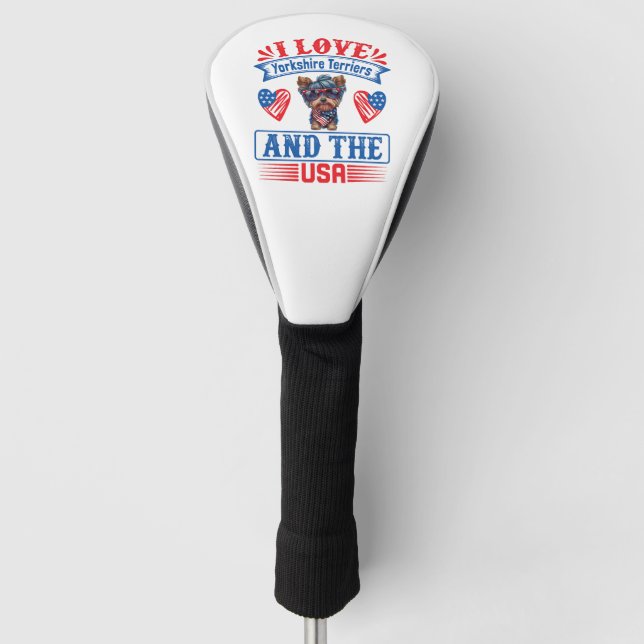 I love Yorkshire Terriers and the USA 01 Golf Head Cover (Front)