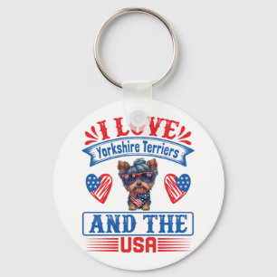 I love Yorkshire Terriers and the USA 01 Key Ring