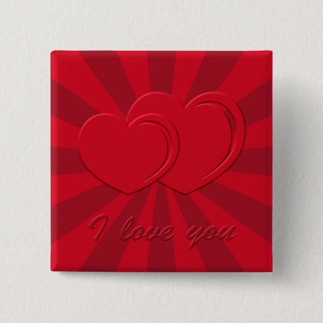 I love you 15 cm square badge (Front)