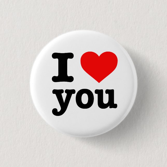 "I LOVE YOU" 1.25-inch 3 Cm Round Badge (Front)