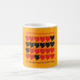 I LOVE YOU 24 hours a day yellow shine Coffee Mug