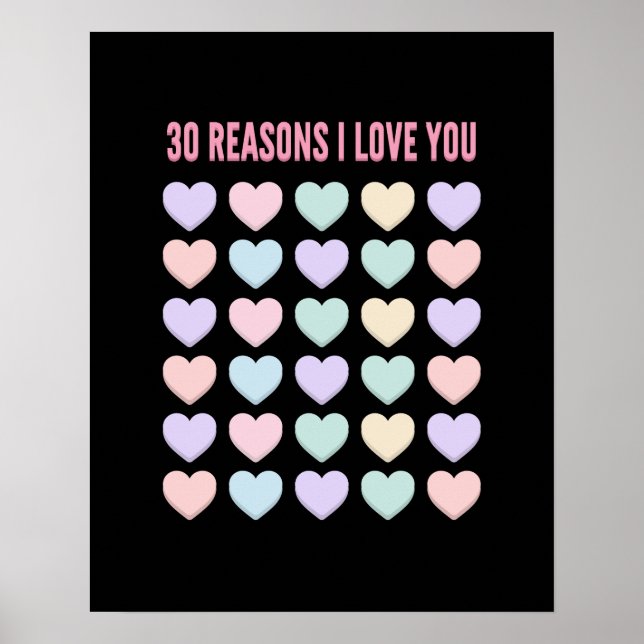 I love You - 30th Birthday Gift - 30th Gifts Poster (Front)