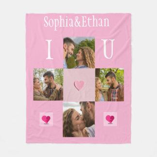 I Love You  4 Photo Fleece Blanket