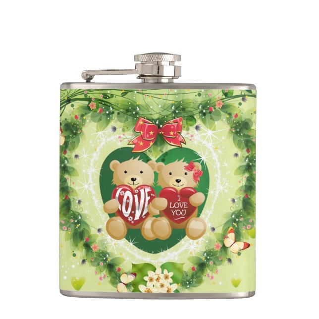 I Love You 4 Wrapped Flask (Front)