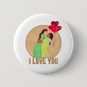 I Love You 6 Cm Round Badge