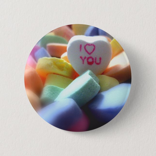 I Love You 6 Cm Round Badge (Front)