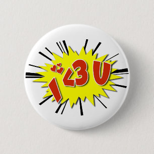 I love you 6 cm round badge