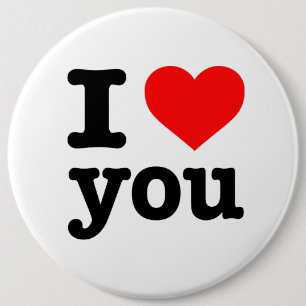 "I LOVE YOU" 6-inch 6 Cm Round Badge