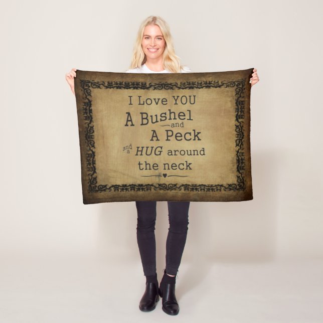 "I love you a bushel and a peck" fleece blanket (In Situ)