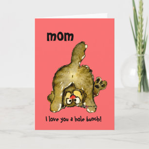 I Love You a Hole Bunch Mum Cat Card