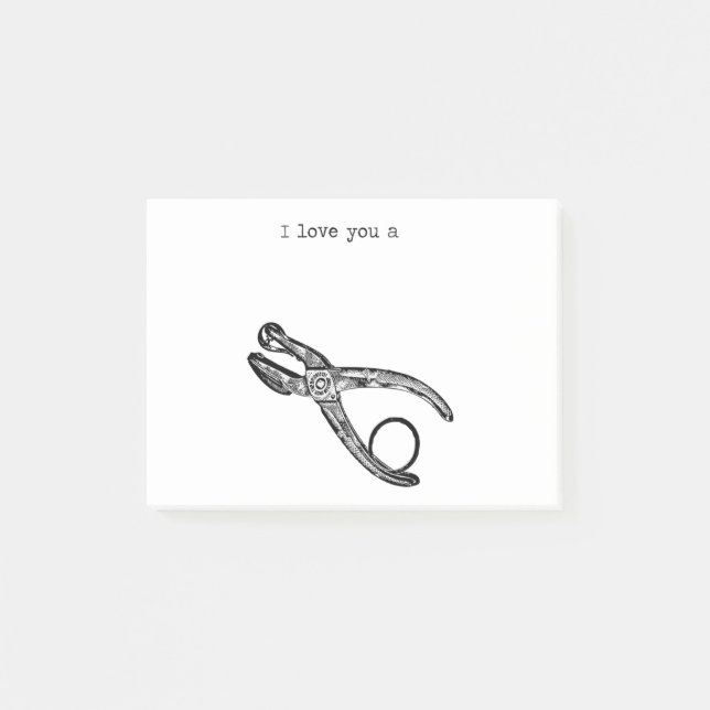 I love you a holepunch post-it notes (Front)