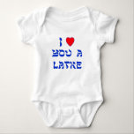 I Love You a Latke Baby Bodysuit<br><div class="desc">Great Chanukah gift to tell somebody how much you love them with a play on words with Latke!</div>