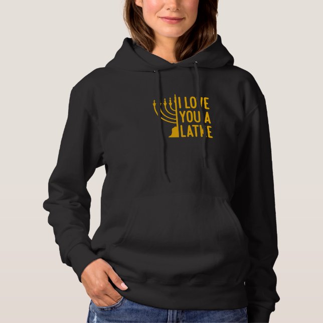 I Love You A Latke Hanukkah Pyjamas Women Hoodie (Front)