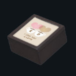 I Love You A Latte Custom Monogram Initials Coffee Gift Box<br><div class="desc">A cute "I love you a latte" personalised wooden storage box for coffee lovers. Includes two coffee mugs with intertwined light pink and latte brown heart shaped steam and a cream coloured background. Personalise the custom text with the couple's first name initials.</div>