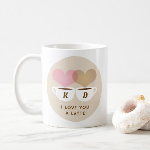 I Love You A Latte Custom Monogram Initials Coffee Mug