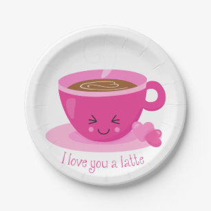 I Love You A Latte Paper Plate