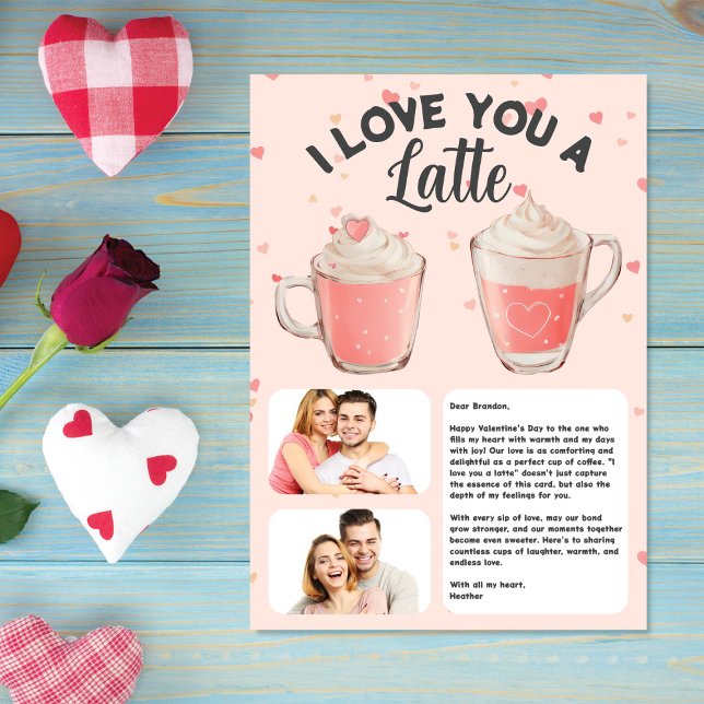 I Love You a Latte Personalised Valentine's Day Holiday Card (Creator Uploaded)