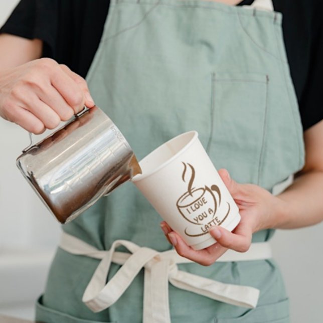 I Love you a latte romantic funny design Paper Cups (Creator Uploaded)