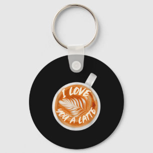 I Love You A Latte Valentines Coffee Caffeine Latt Key Ring