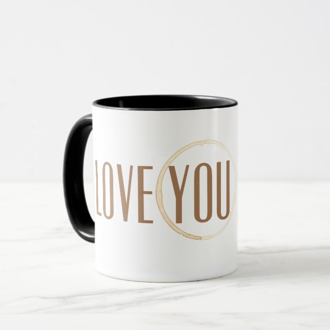 I Love You a Latte With Coffee Ring Mug (Front Left)