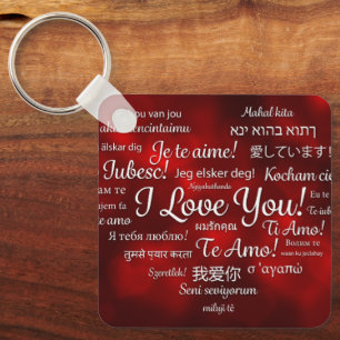 I love you a lot of languages keychain