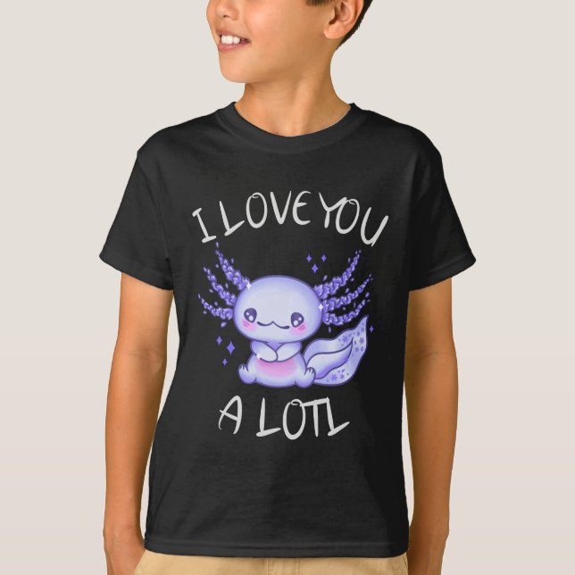 I love you a lotl Axolotl in love Faux Canvas Prin T-Shirt (Front)