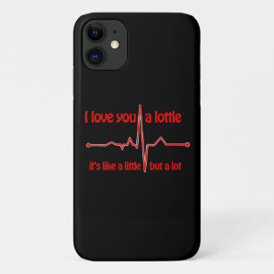 I love you a lottle, heartbeat cute romantic meme iPhone 11 case