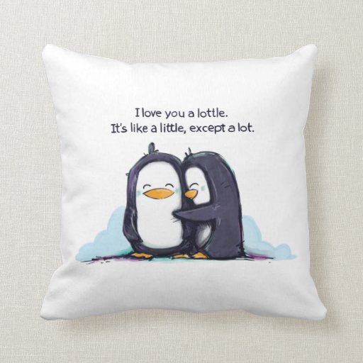 Image of I LOVE You a Lottle Penguins - Pillow
