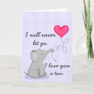 I love you a Tonne Elephant Card