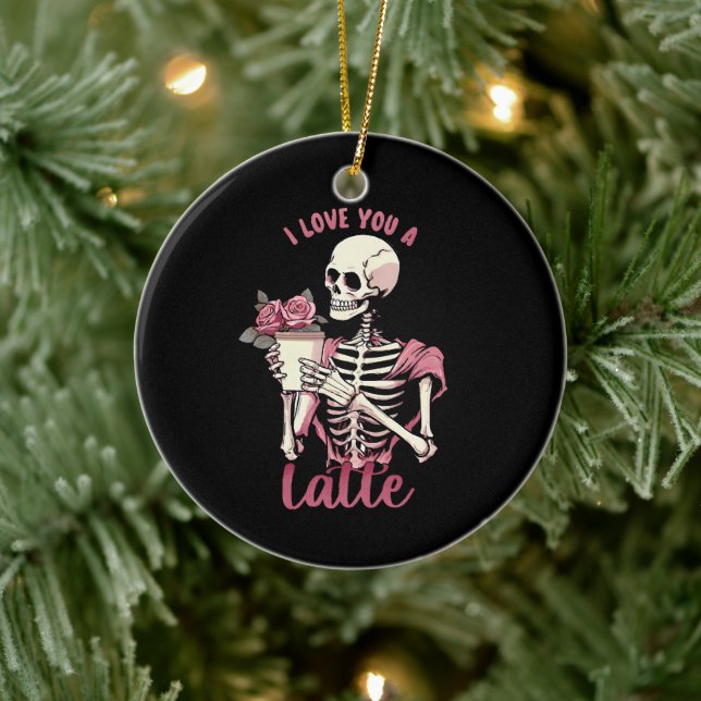 I love you a valentines day skeleton ceramic tree decoration (Tree)