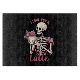 I love you a valentines day skeleton cutting board
