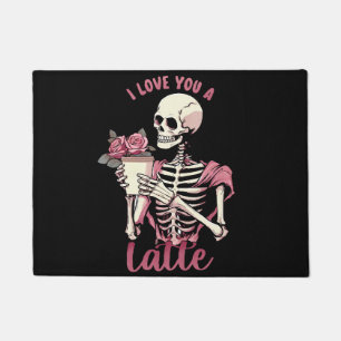I love you a valentines day skeleton doormat