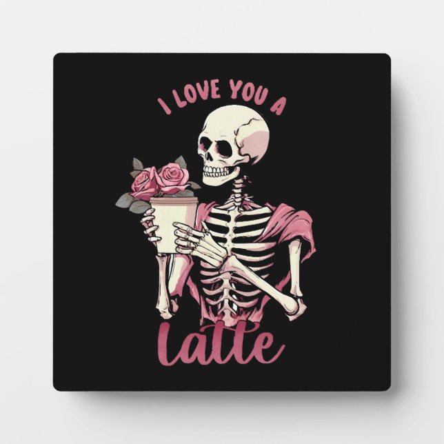 I love you a valentines day skeleton plaque (Front)