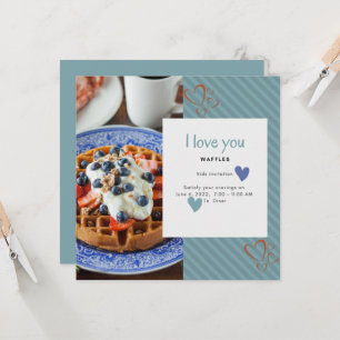 I Love You A Waffle Lot Heart Kids Invitation