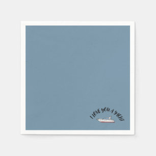 'I Love You A Yacht' Coastal Anniversary Wedding Napkin