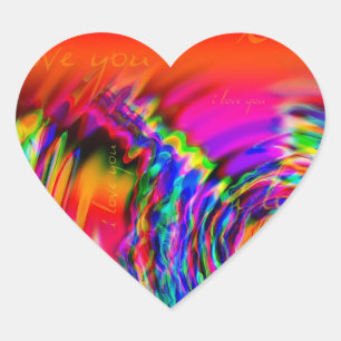 "I Love You" abstract design Heart Sticker