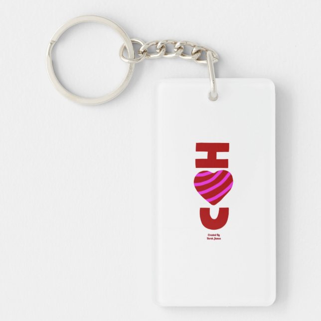 I Love You Acrylic Rectangle Keychain (Front)