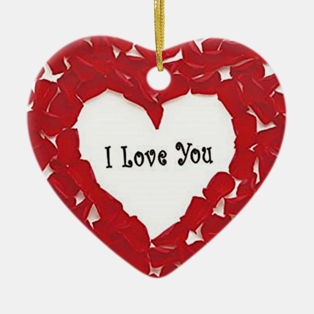 **I LOVE YOU** ADULT CERAMIC TREE DECORATION (Front)