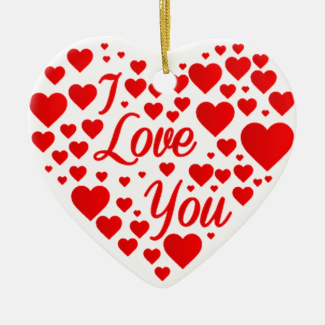 **I LOVE YOU** ADULT CERAMIC TREE DECORATION (Front)