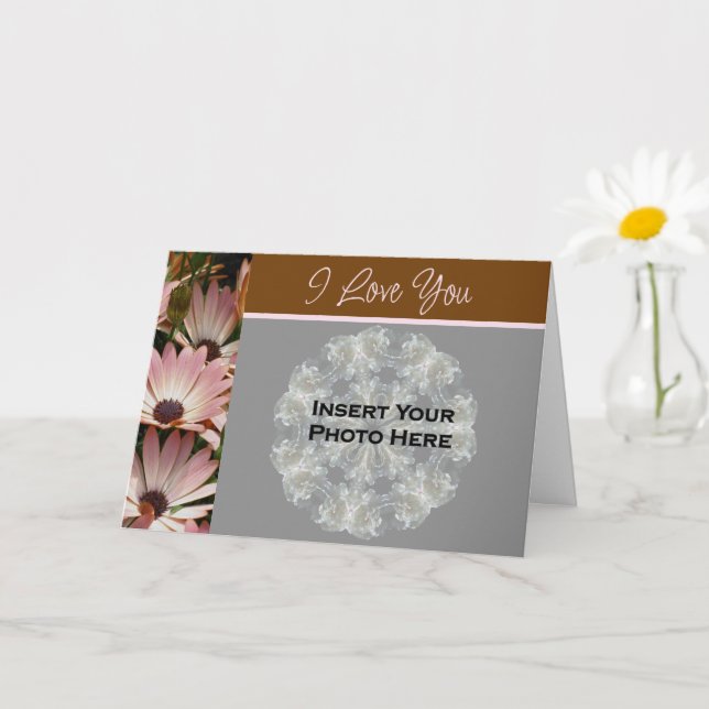 I Love You African Daisies Flower Photo  Card (Small Plant)