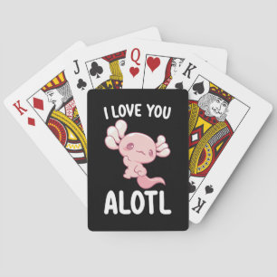 I Love You Alotl Axolotl Valentine's Day Playing Cards