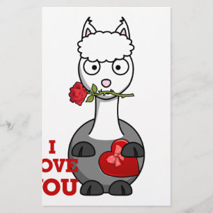 i love you alpaca stationery