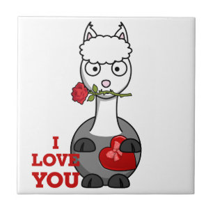 i love you alpaca tile