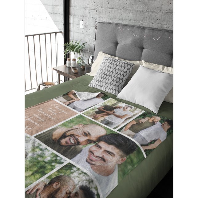 I Love You Always & Forever Modern 6 Photo Collage Fleece Blanket (Creator Uploaded)