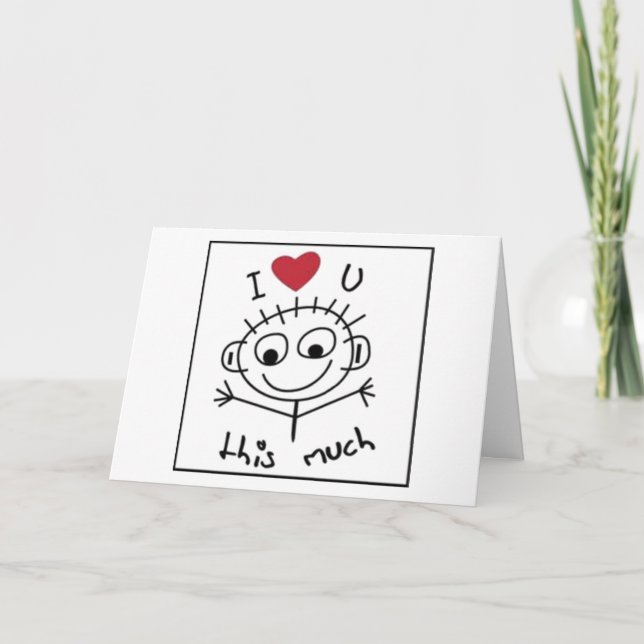 "I LOVE YOU" AND "I MISS YOU" THIS MUCH CARD (Front)
