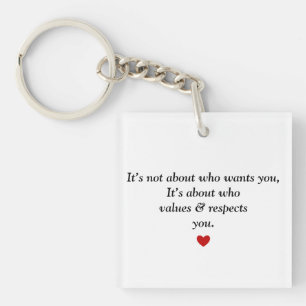 I love you and respects you key ring