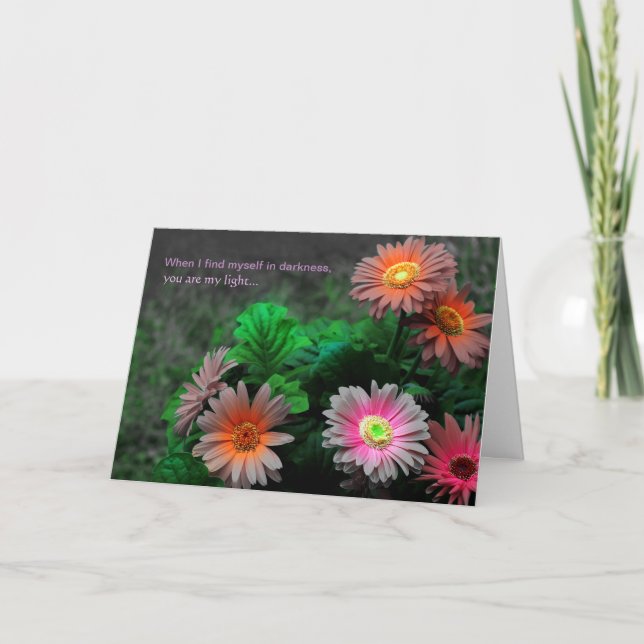 I Love You Appreciation Gerbera Daisy Floral Card (Front)