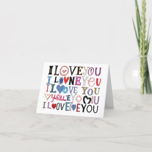 "I Love You" Artistic Folded Card 