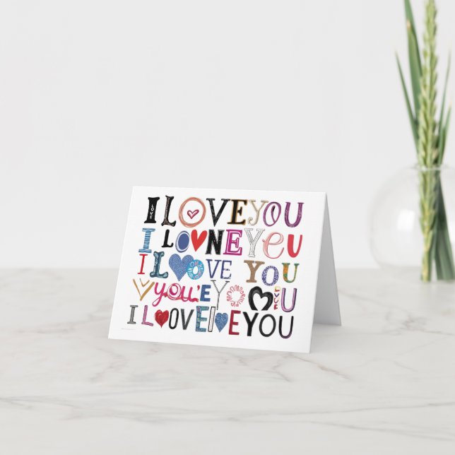 "I Love You" Artistic Folded Card  (Front)