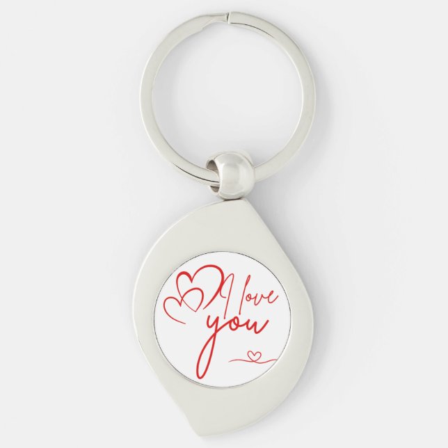 I Love You Artwork | Romantic Valentine’s Day Key Ring (Front)
